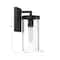 Hello Honey® Aria Matte Black Cylindrical Textured Water Glass & Metal Wall Mounted Outdoor Light